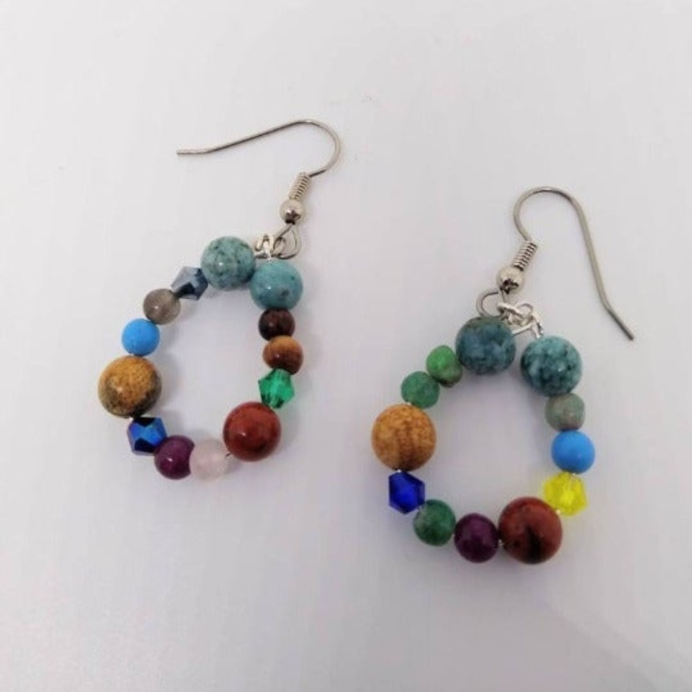 Rainbow Natural Gemstone Earrings